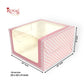 Cake Box with L-Shape Window I Pink Check I 10x10x5" Inch | Perfect for One Kg Cakes Cookies, Candies, & Room Hampers