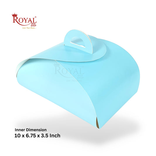 Dome CupCake Box with Handle I Blue I 10x6.75x3.5" I Perfect for Cupcakes, Cookies & Return Favor Gifts