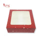 Christmas Theme Dry Cake Box With Window I Size 9x9x3 inch I Red I For Cakes, Dry Cakes, Chocolates, Cookies, Muffins