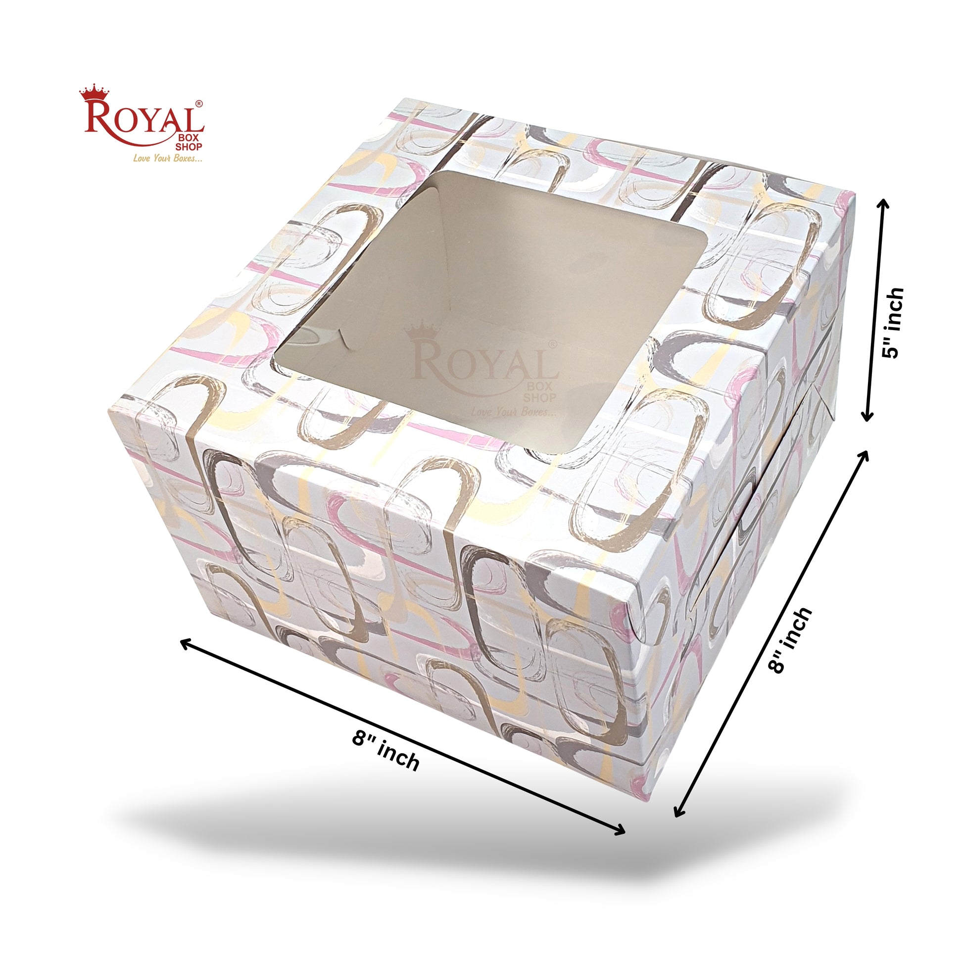Half Kg Window Cake Box 8x8x5 Royal Box Shop 8510020531 www.royalboxshop.com