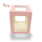 RoyalBoxShop® 5-Window Gift Box I 8x8x10 Inch I Pink Check I Perfect for Bakery Cakes, Gifts, Parties, Any Occasion