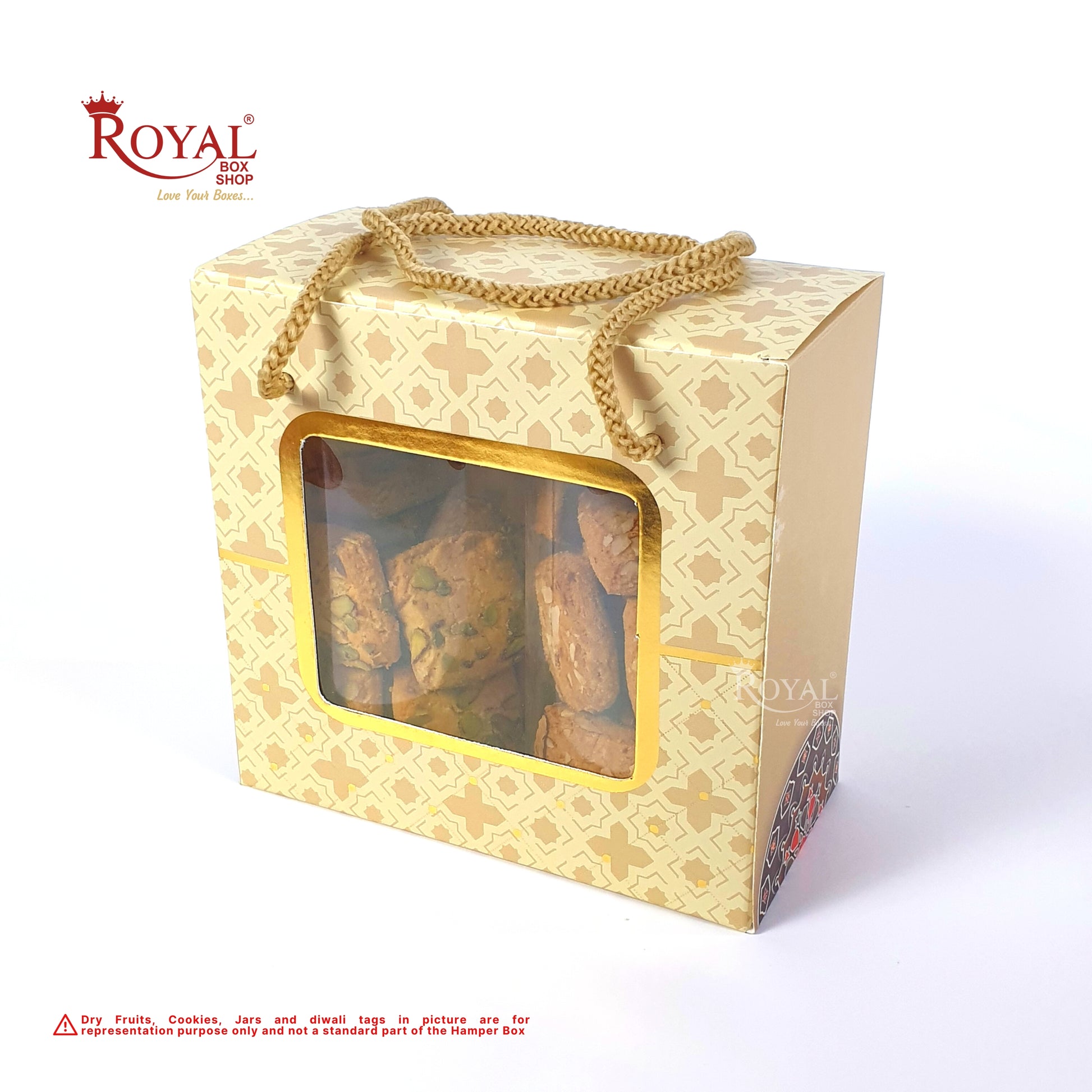 2 Pet Jar Hamper Bags I 6.75 x 6.5 x 3.5" inches I Royal Beige I Diwali Gifting, Party Gifts, Return favor Gifting Royal Box Shop