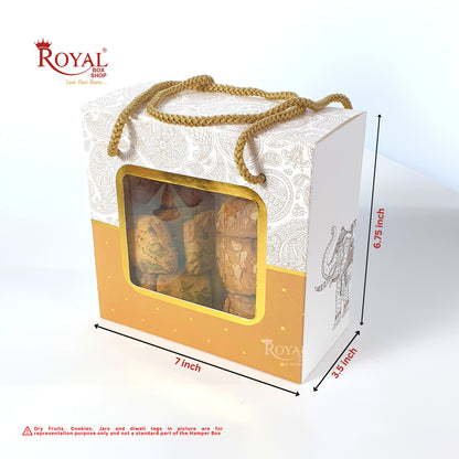 2 Pet Jar Hamper Bags I 6.75 x 6.5 x 3.5" inches I Royal Ethnic I Diwali Gifting, Party Gifts, Return favor Gifting Royal Box Shop