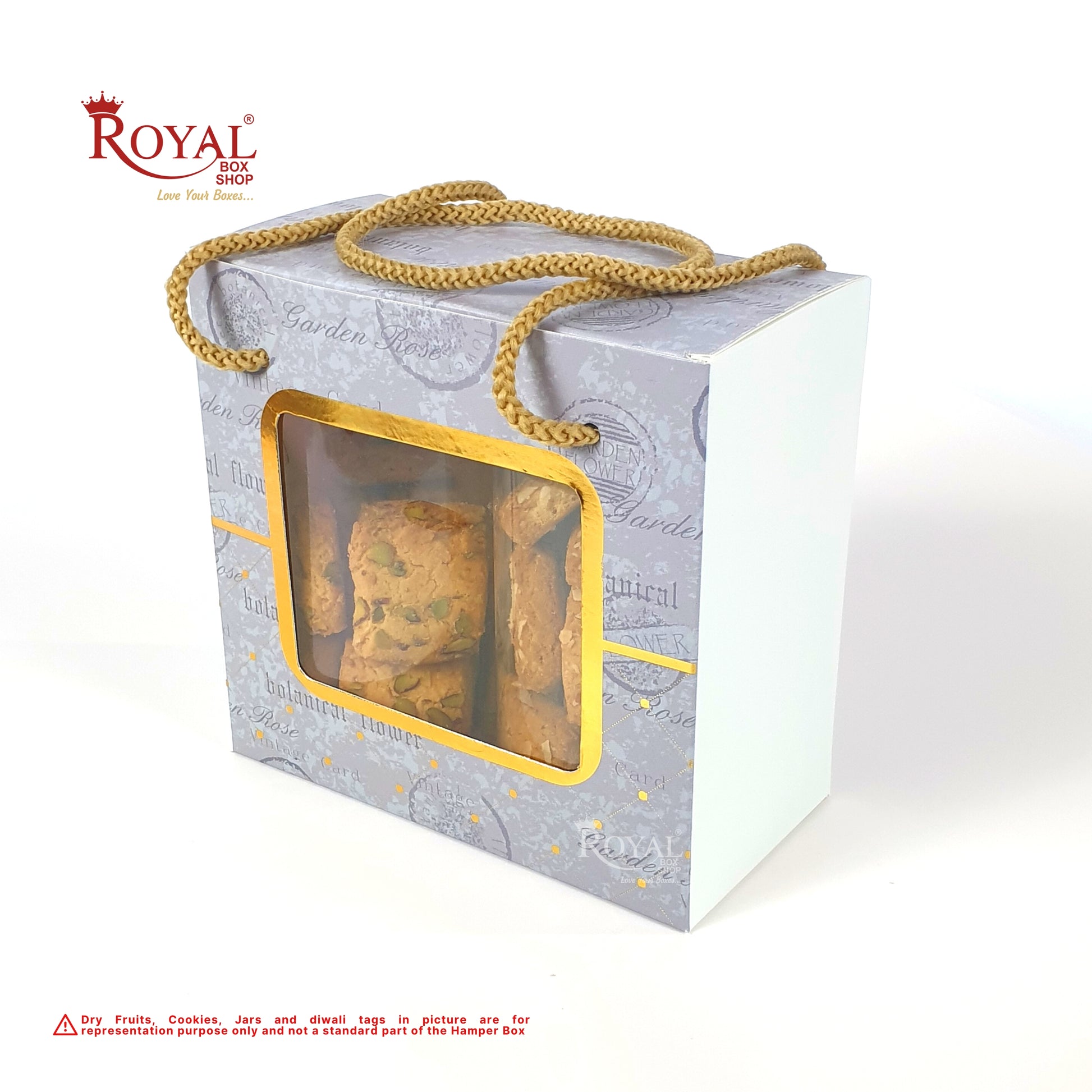 2 Pet Jar Hamper Bags I 6.75 x 6.5 x 3.5" inches I Royal Grey I Diwali Gifting, Party Gifts, Return favor Gifting Royal Box Shop