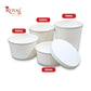 250 ML Round Food Containers Tub With Lids I Disposable & Biodegradable Paper I White Color I Food Storage Tub, Take Away Box Royal Box Shop