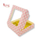 4 Cavity Chocolate Boxes with Window I 3.75 x 3.75 x 1 inches I Pink Check