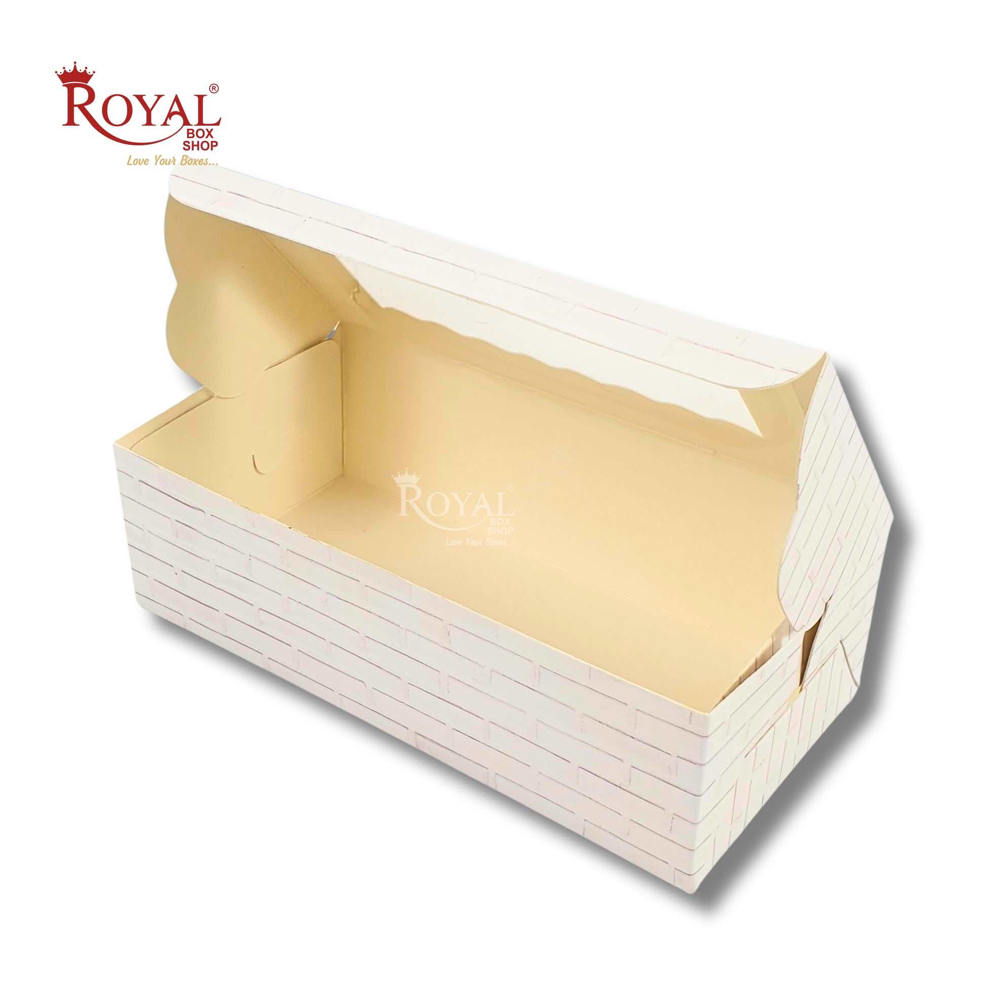 2pc Brownie Window Box I Beige Color I 6"x3"x1.75" Inches Royal Box Shop