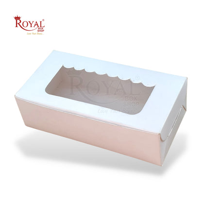 2pc Brownie Window Box I White Color I 6"x3"x1.75" inches Royal Box Shop