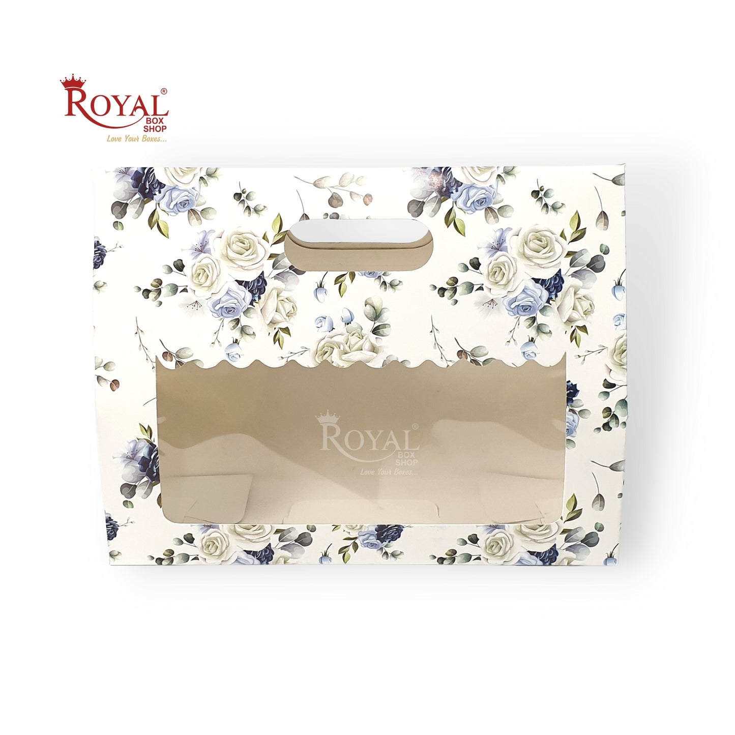 3 Mason Jar Paper Carry Bags I 3.5 x 10.5 x 8" inches I Blue Flower I Party Gift Paper Bag, Return Favor Gifts Boxes Royal Box Shop