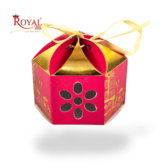 Royal Lotus Shape Gift Box I 3.5x3.5x2 Inch I Pink I Paris Theme