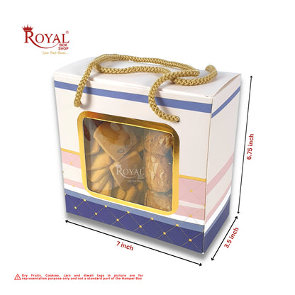 2 Pet Jar Hamper Bags I 6.75 x 6.5 x 3.5" inches I Royal Blue I Diwali Gifting, Party Gifts, Return favor Gifting