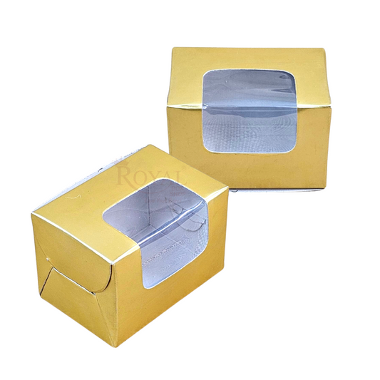 3pc Macarons Box - Golden - 3 x 2 x 2 Inches Royal Box Shop