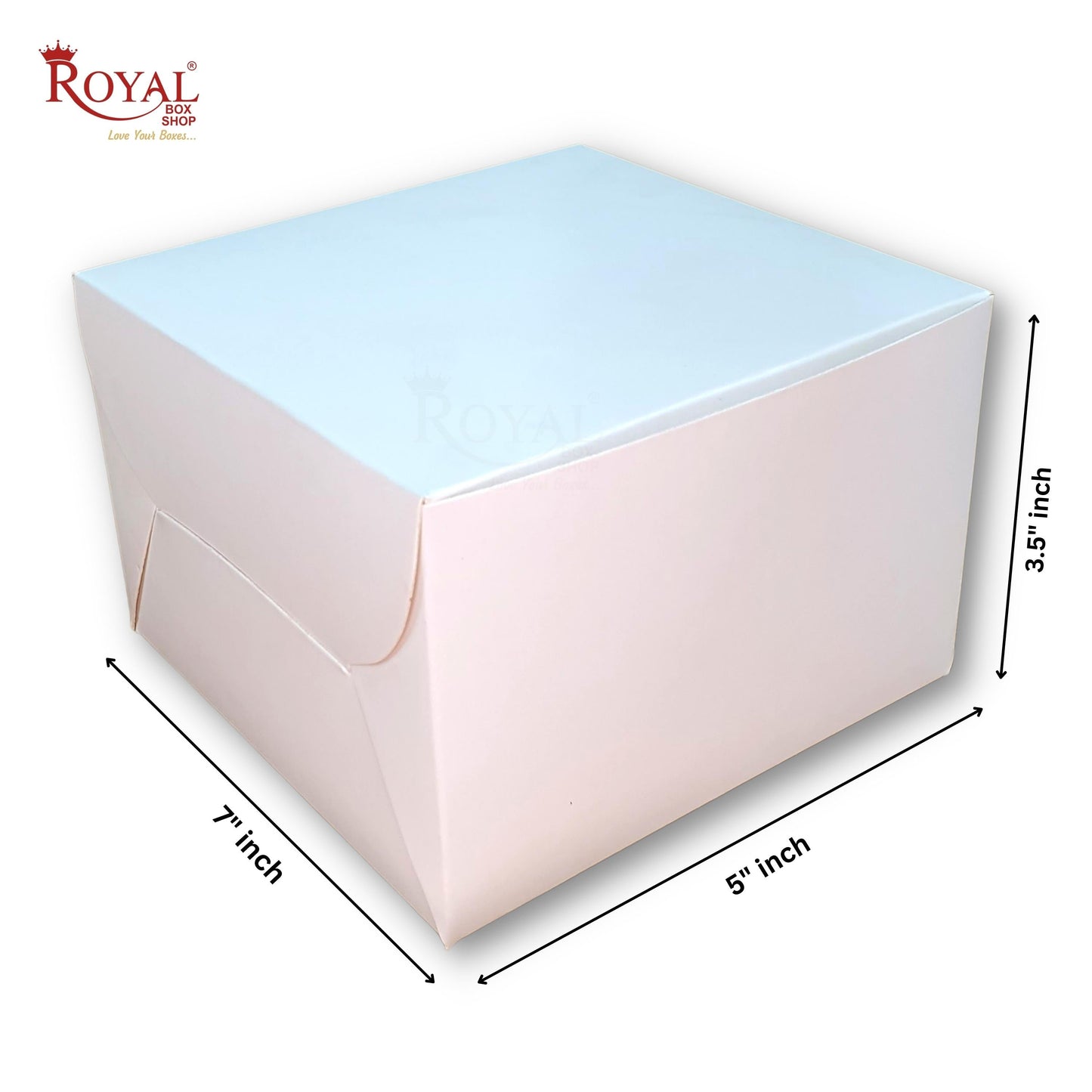 4 Pastry Box I 7x5x3.5 inches I White Color I Mini Cake Boxes I Disposable Cookies Box Royal Box Shop