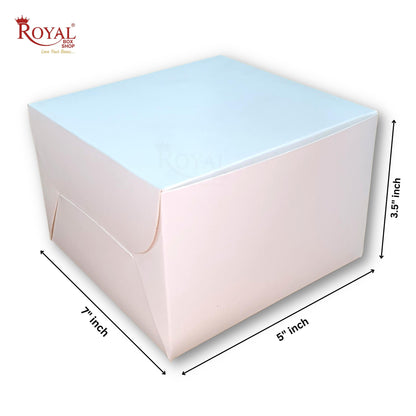 4 Pastry Box I 7x5x3.5 inches I White Color I Mini Cake Boxes I Disposable Cookies Box Royal Box Shop