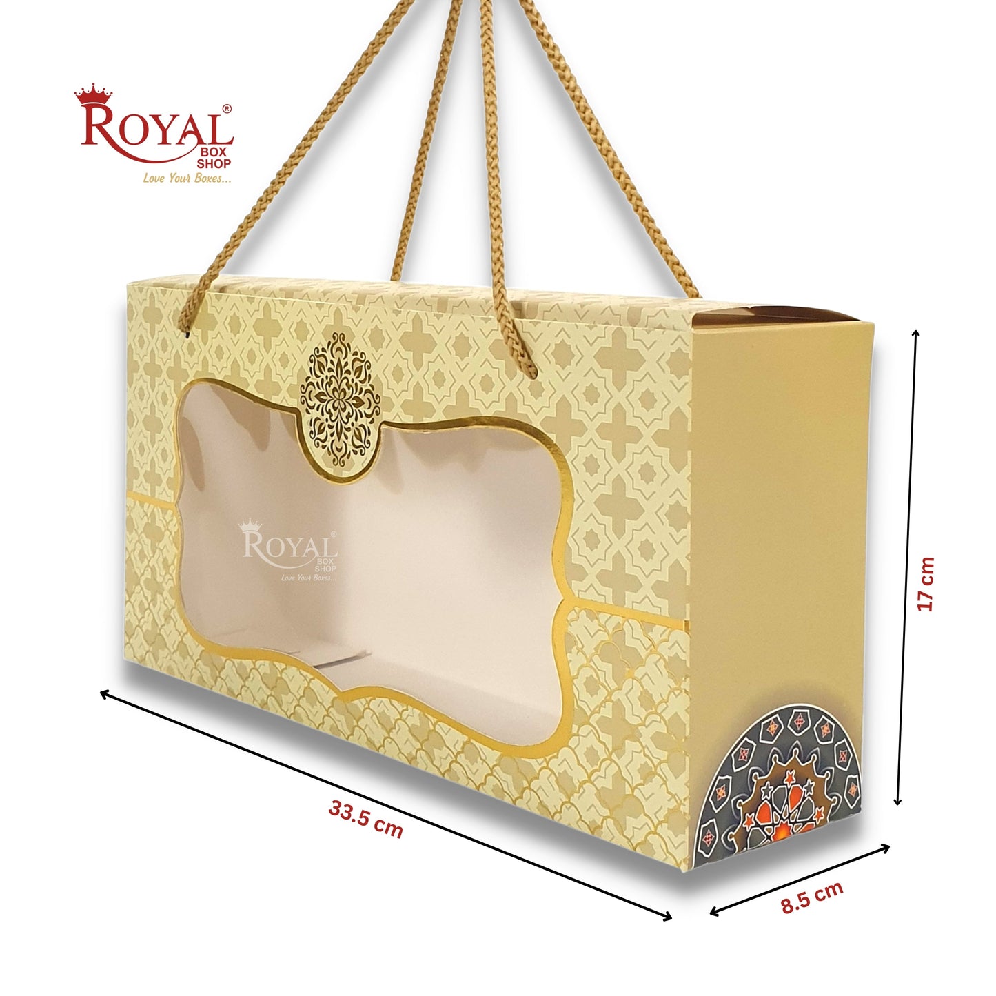 4 Pet Jar Gift Hamper Bags I 33.5 x 17 x 8.5 CM I Royal Beige I Diwali Gifting, Party Gifts, Return favor Gifting Royal Box Shop