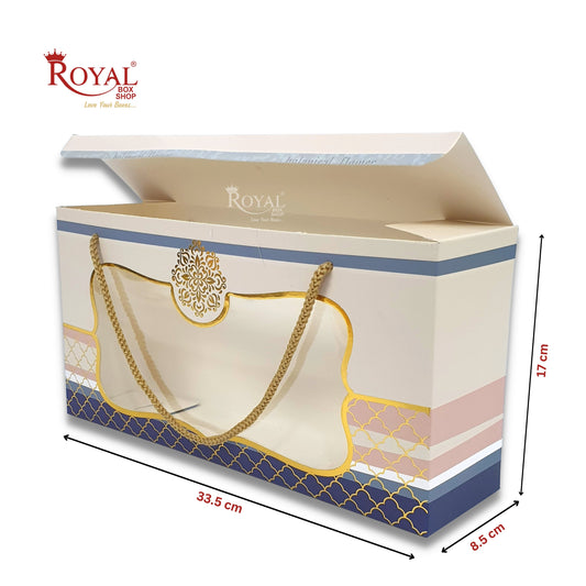 4 Pet Jar Gift Hamper Bags I 33.5 x 17 x 8.5 CM I Royal Blue I Diwali Gifting, Party Gifts, Return favor Gifting Royal Box Shop