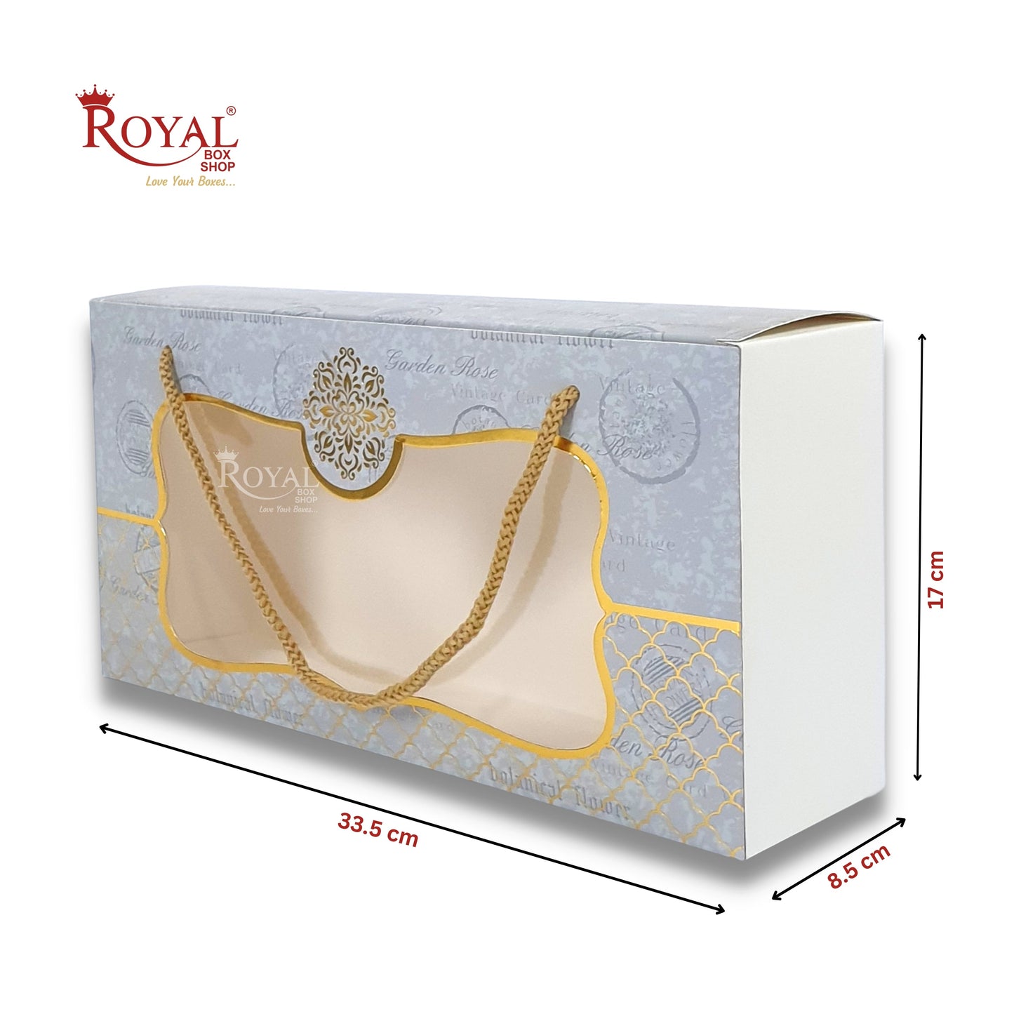 4 Pet Jar Gift Hamper Bags I 33.5 x 17 x 8.5 CM I Royal Grey I Diwali Gifting, Party Gifts, Return favor Gifting Royal Box Shop