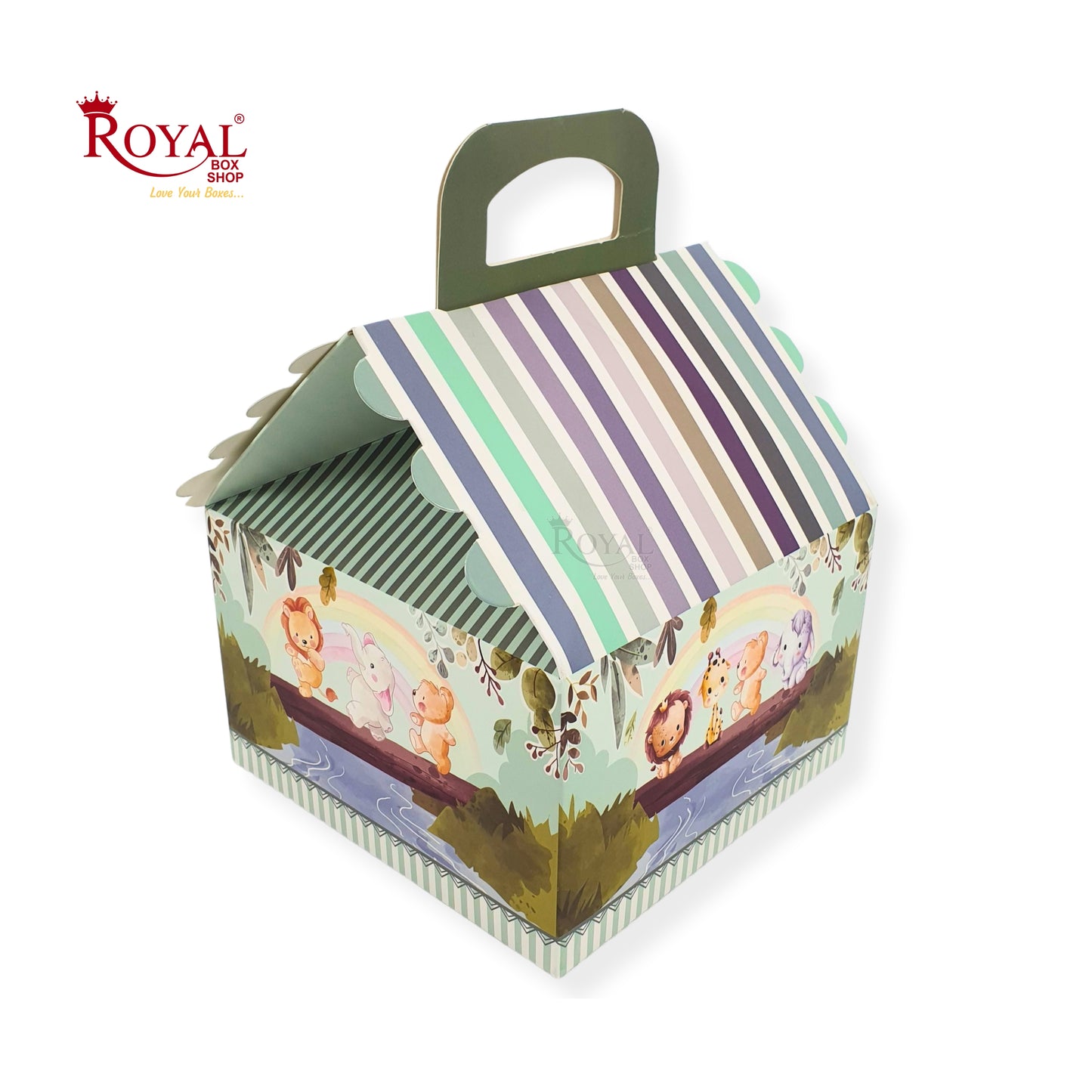 4cc Hut Shape Cupcake Boxes - 6"x6"x4" Inch - Jungle Theme Royal Box Shop