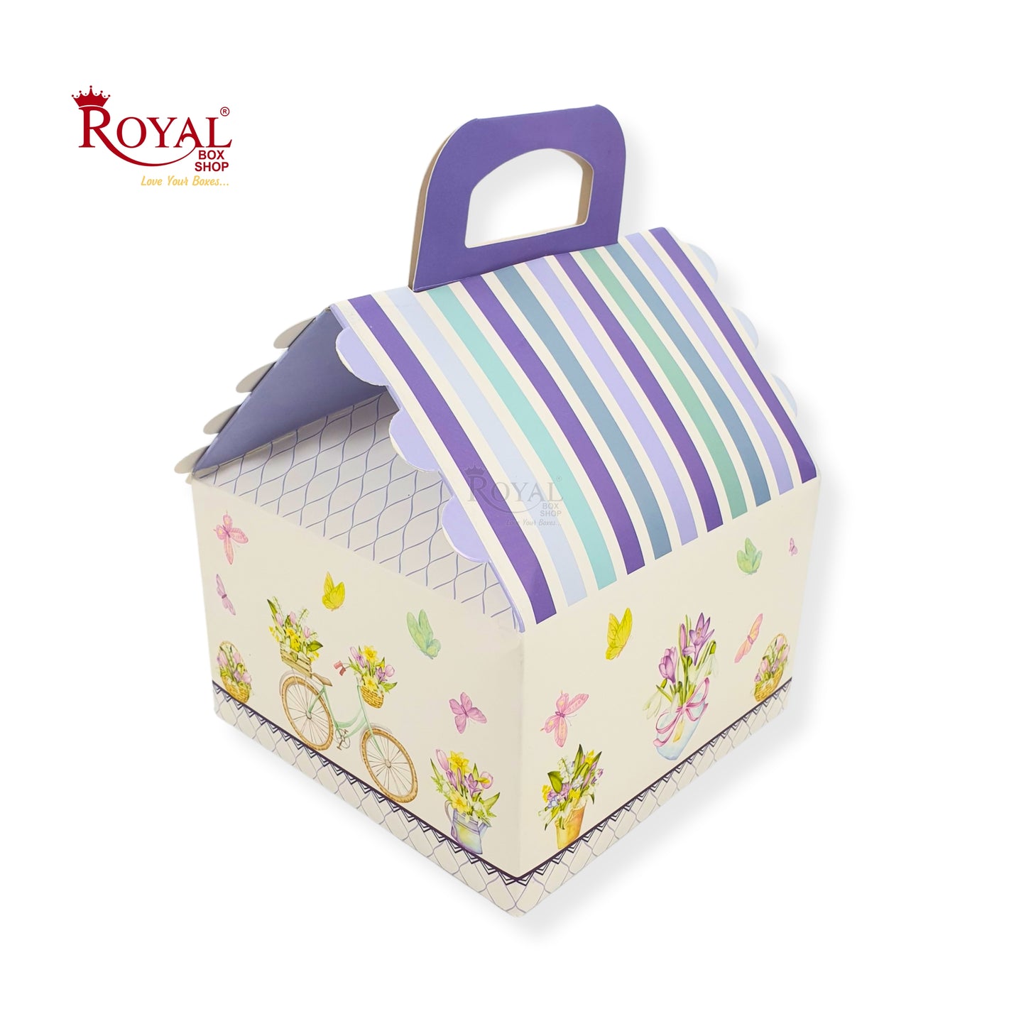 4cc Hut Shape Cupcake Boxes - 6"x6"x4" inch - Butterfly Theme Royal Box Shop