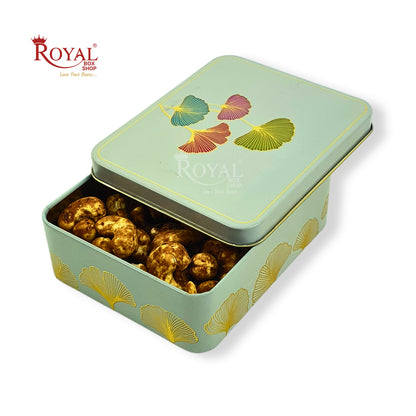 Premium Tin Box I 4"x4.75"x1.5" Inches I Blue with Golden Leafing