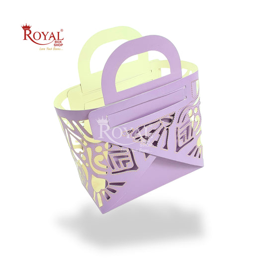 Royal 2 Jar Gift Hamper Bags I Laser Cut Gold Foiling I Lavender I Christmas Gifting, Wedding, Corporate, Birthday Return Gifting Hamper Bags