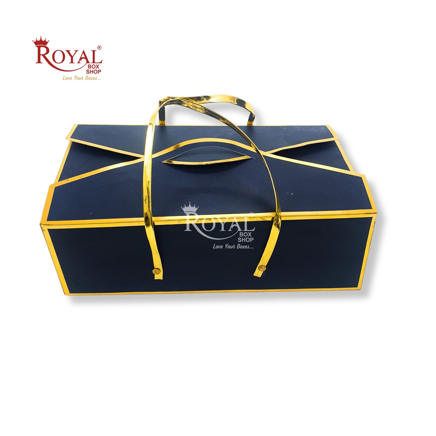 Premium Gift Hamper Bags I Gold Foiling 13.5x7.25x4.5 Inch I I Navy Blue  Color I Occasion Gifting Hamper Bags