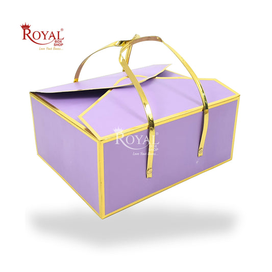 Premium Gift Hamper Bags I Gold Foiling 10x8x4.5 Inch I I Lavender I Occasion Gifting Hamper Bags