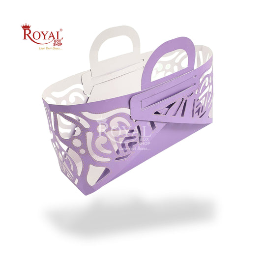 Royal 4 Jar Gift Hamper Bags I Laser Cut Gold Foiling I Lavender I Wedding, Corporate Birthday Return  Gifting Hamper Bags