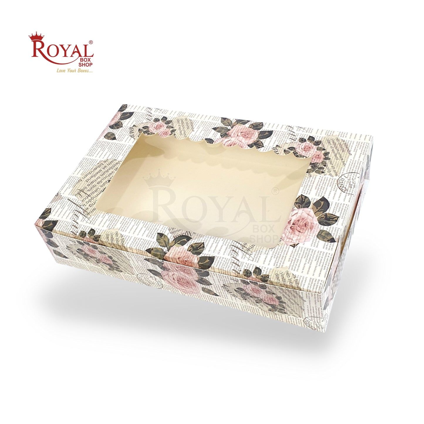 6pc Brownie Boxes with Clear Window (6x3x1.75"). Perfect for Brownies, Cookies, Candy & Chocolates Royal Box Shop