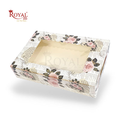 6pc Brownie Boxes with Clear Window (6x3x1.75"). Perfect for Brownies, Cookies, Candy & Chocolates Royal Box Shop