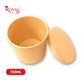 750 ML Round Food Containers Tub With Lids I Disposable & Biodegradable Paper I Kraft Brown Color I Food Storage Tub, Take Away Box Royal Box Shop