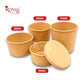 750 ML Round Food Containers Tub With Lids I Disposable & Biodegradable Paper I Kraft Brown Color I Food Storage Tub, Take Away Box Royal Box Shop