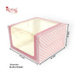Cake Box with L-Shape Window I Pink Check I 8x8x5" Inch | Perfect for Half Kg Cakes Cookies, Candies, & Room Hampers