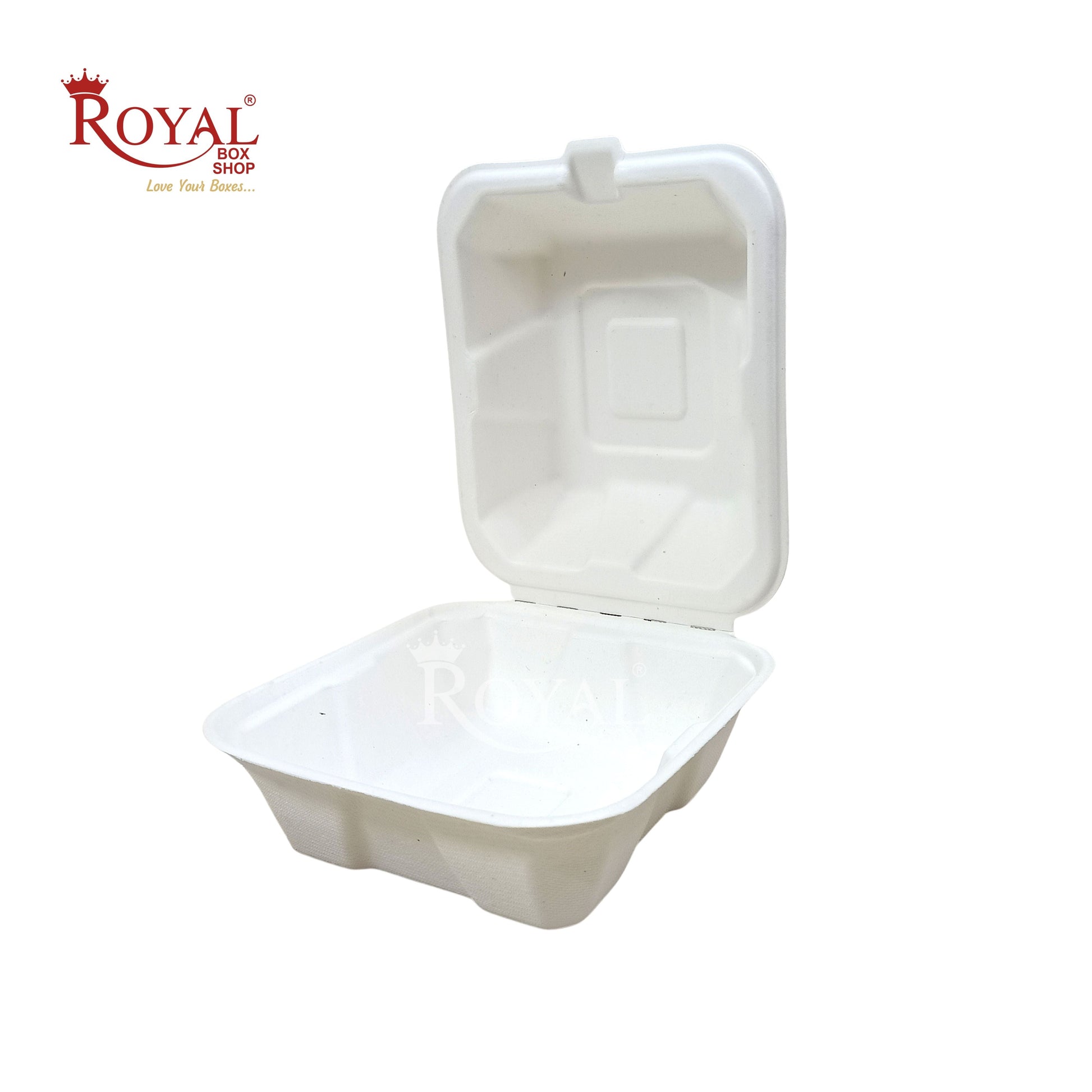 Bento Cake Boxes I 6x6x3 Inch I Korean Clamshell Take Away Boxes For Cake, Pie, Cupcake, Cookies, Muffin, Dessert & Brownie Royal Box Shop