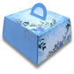 Cake Box with Handle - 10 x 10 x 5 inch - Blue - Dome Style Royal Box Shop