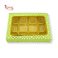 12 Cavity Chocolate Box I 7.5 x 5.5 x 1.25 inches I Green With Golden Foiling