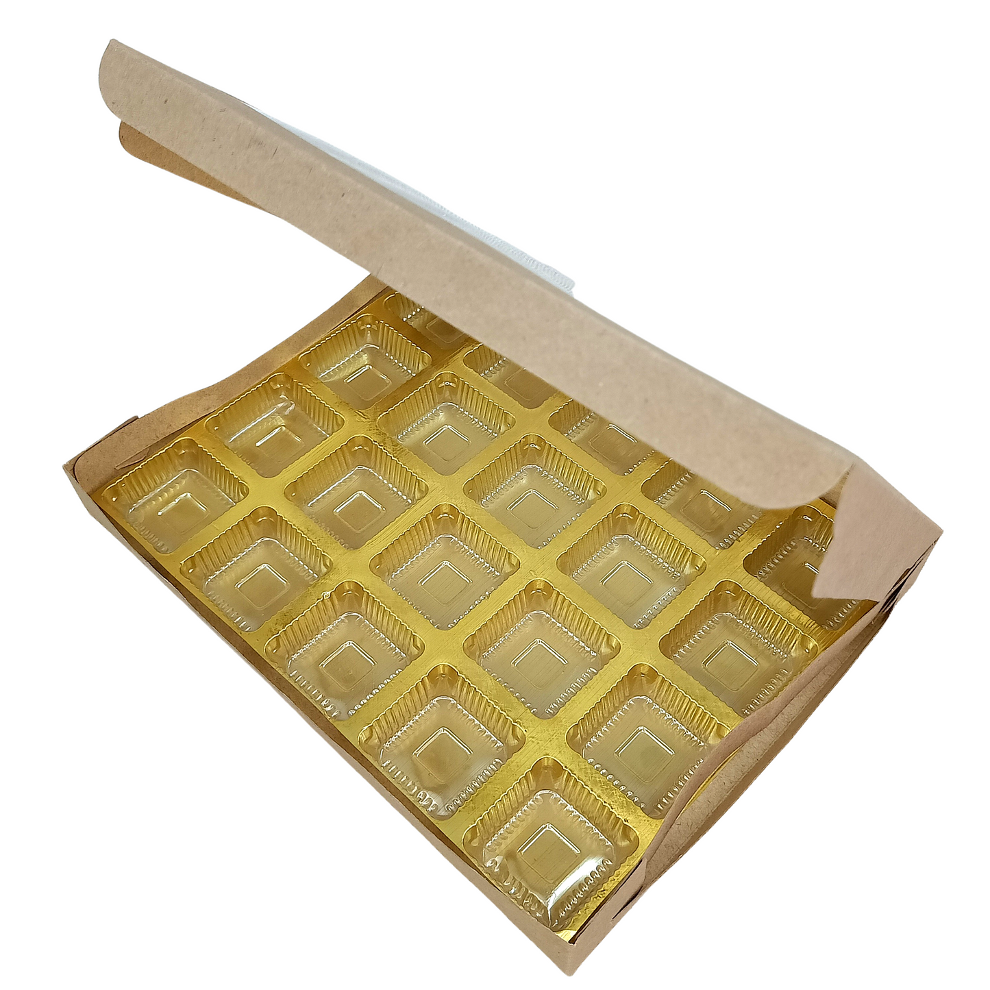 Chocolate Boxes 20 Cavity - 9.5 x 7.5 x 1.25 inches - Kraft Box Royal Box Shop