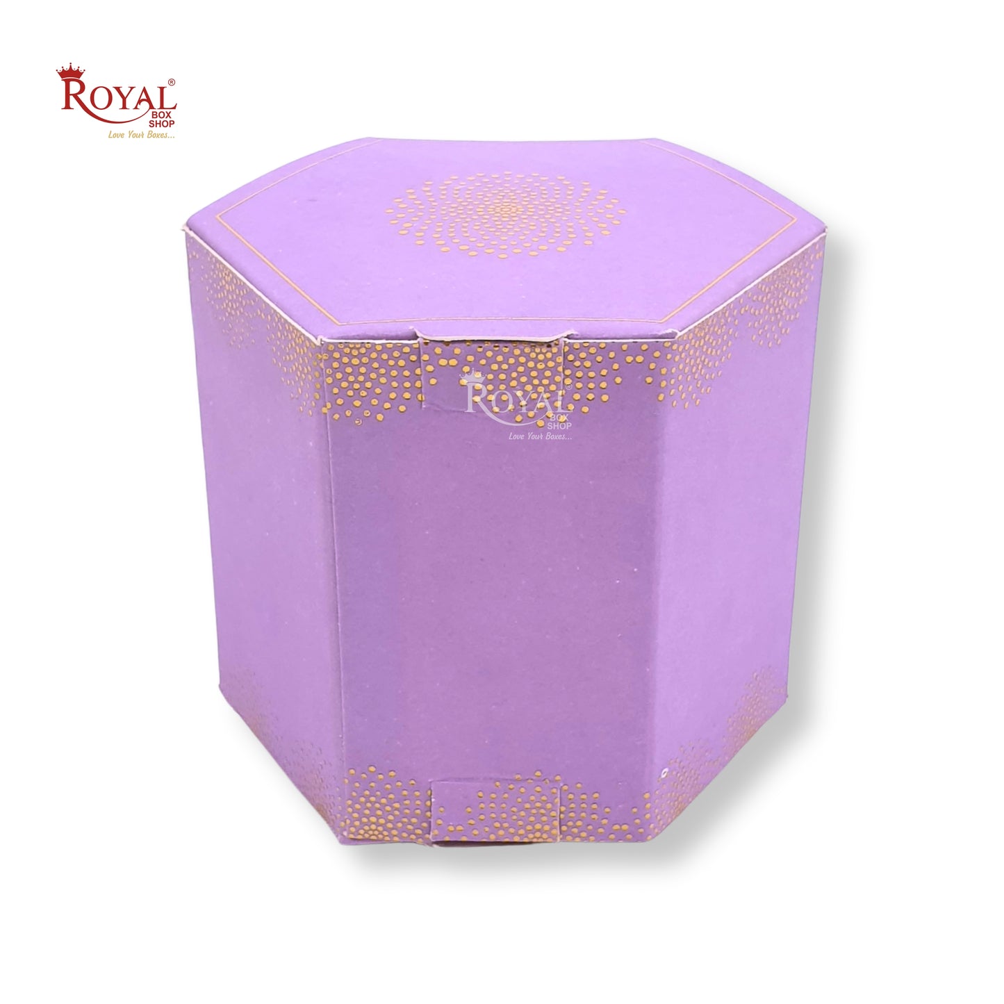 Cookies Box with Window I RCF-07 D1 Lavender With Gold Dot Print I 3x3x3 inches