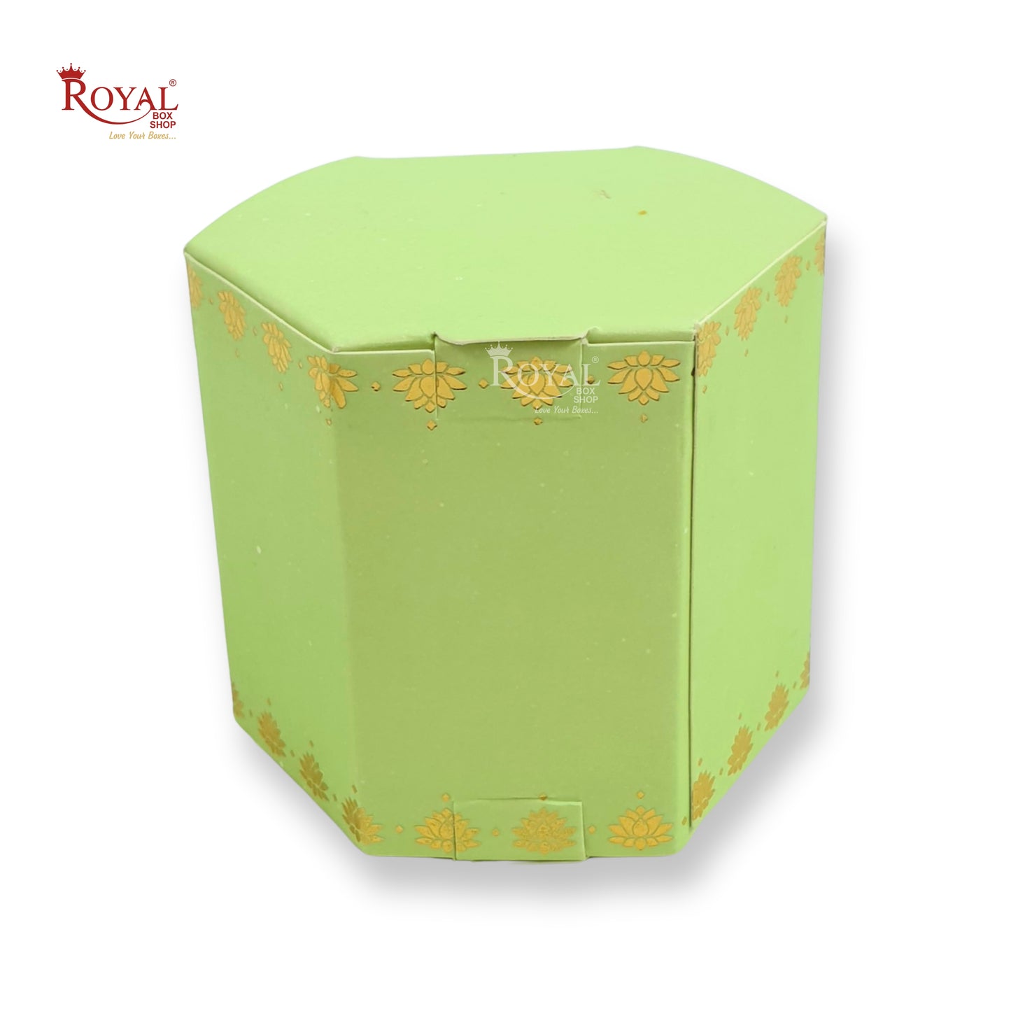 Cookies Box with Window I RCF-07 D2 Green With Golden Leafing I 3x3x3 inches