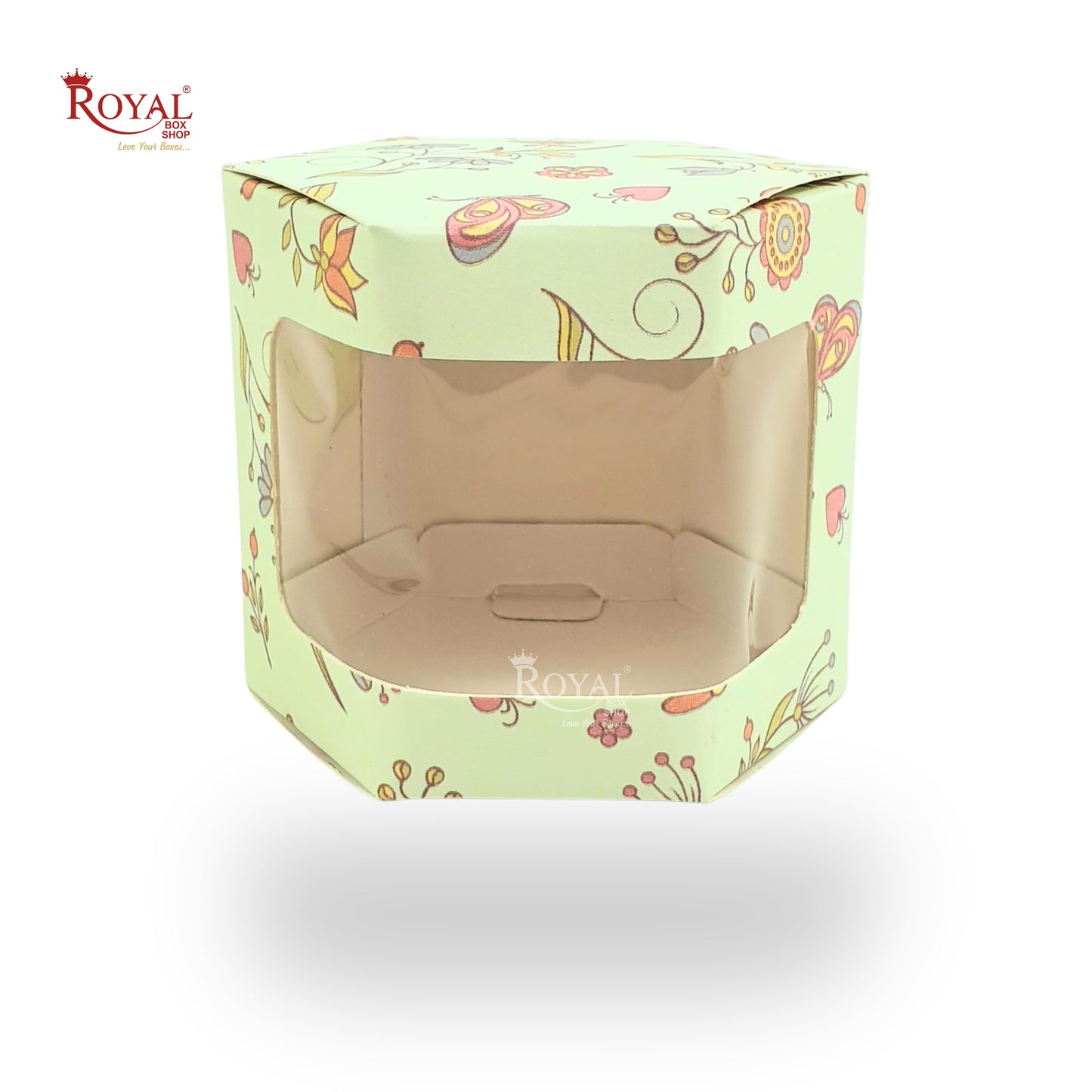 Cookies Box with Window I Green Floral I Size 3x3x3 inches