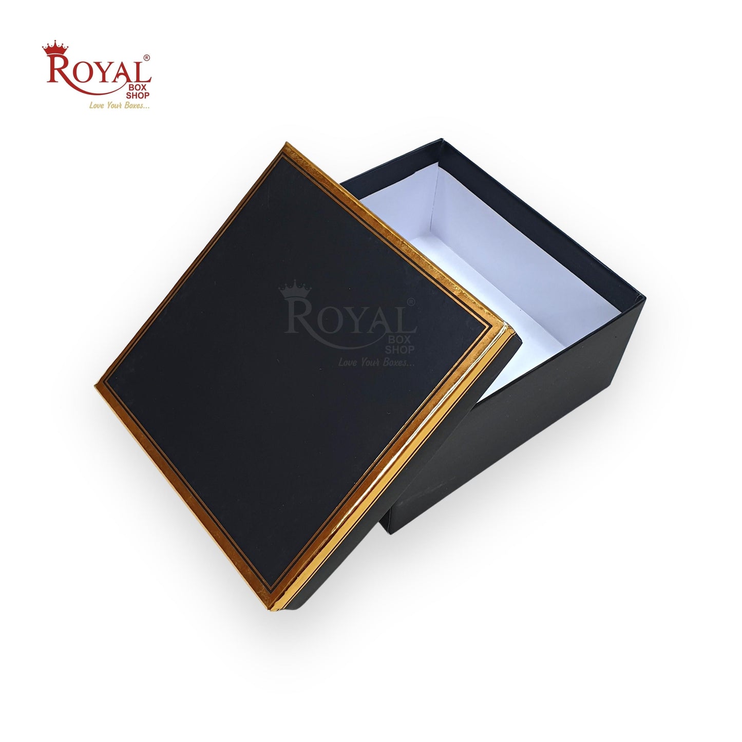 Hamper Gift Boxes I 7x7x3.5 Inches I Black with Gold Foiling I For Return Wedding Corporate Hamper Gifts Box Royal Box Shop