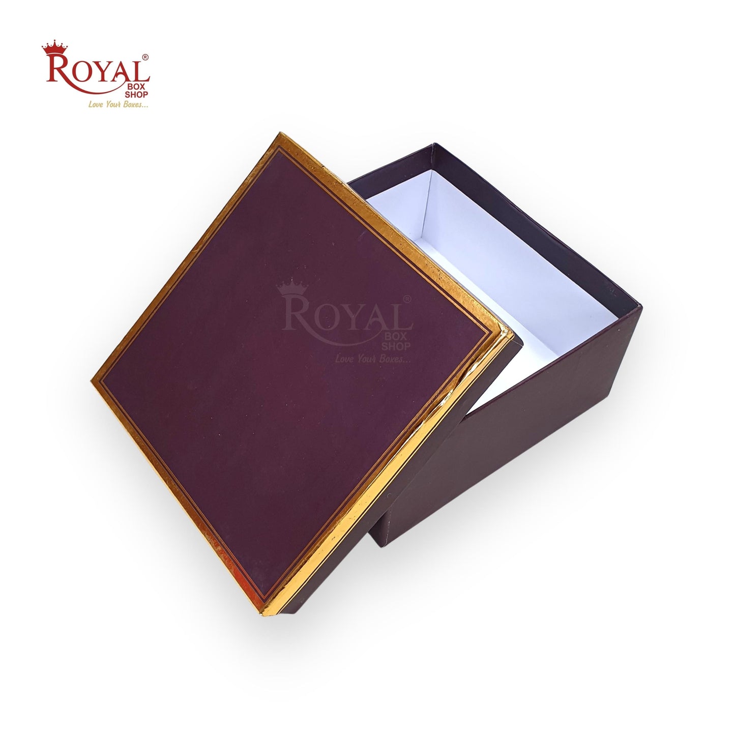 Hamper Gift Boxes I 7x7x3.5 Inches I Wine Color with Gold Foiling I For Return Wedding Corporate Hamper Gifts Box Royal Box Shop