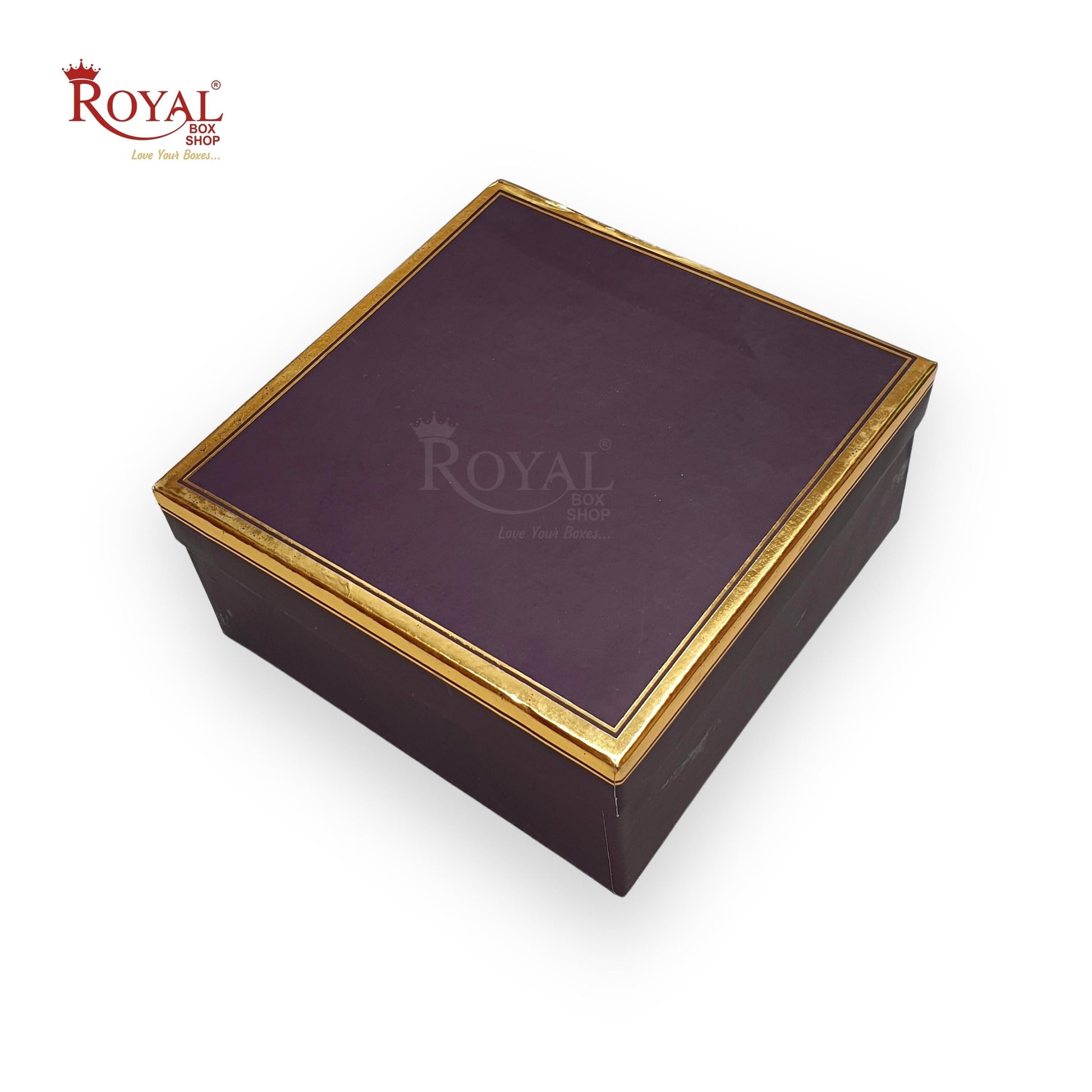 Hamper Gift Boxes I 7x7x3.5 Inches I Wine Color with Gold Foiling I For Return Wedding Corporate Hamper Gifts Box Royal Box Shop