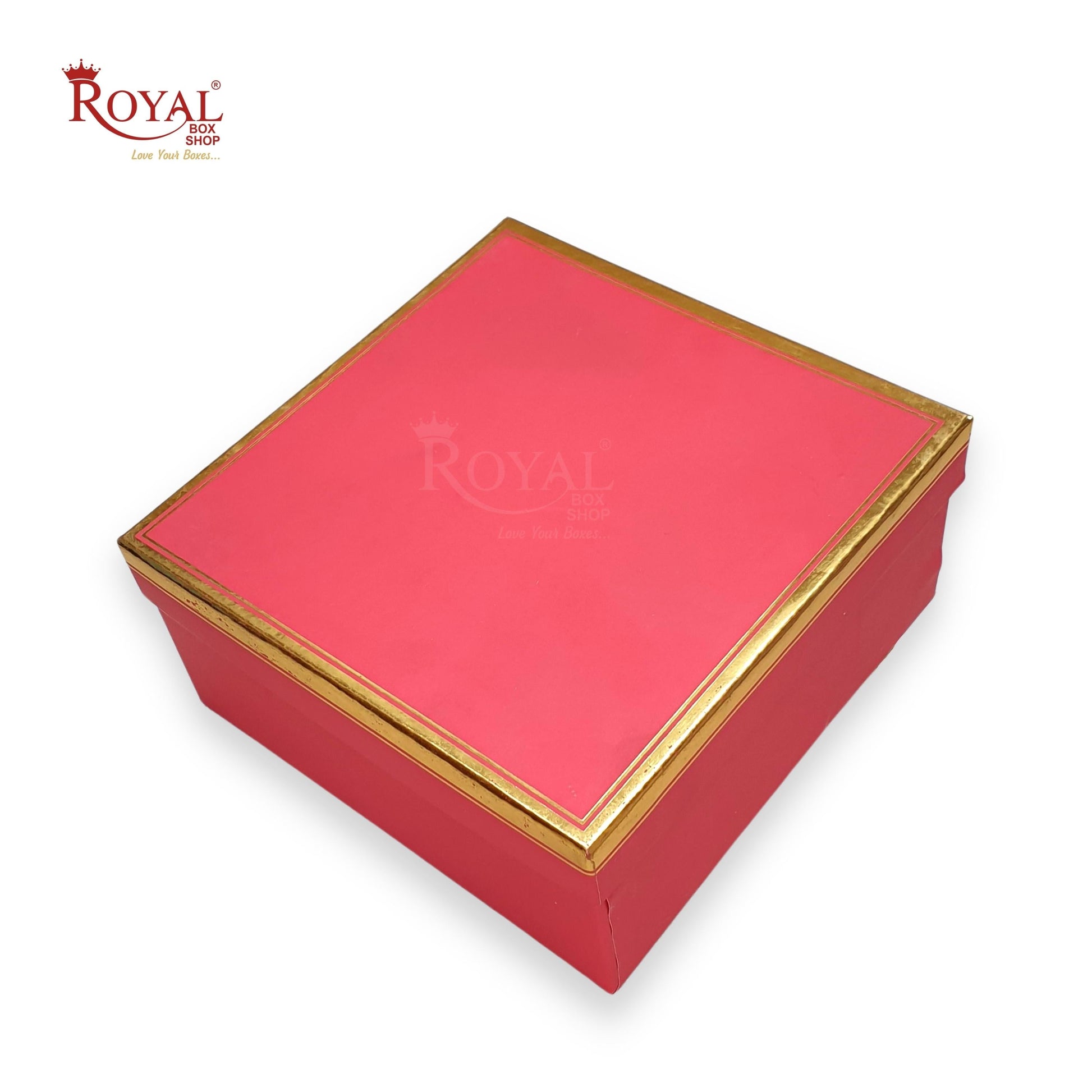 Hamper Gift Boxes I 8x8x4 Inches I Red with Gold Foiling I For Return Wedding Corporate Hamper Gifts Box Royal Box Shop