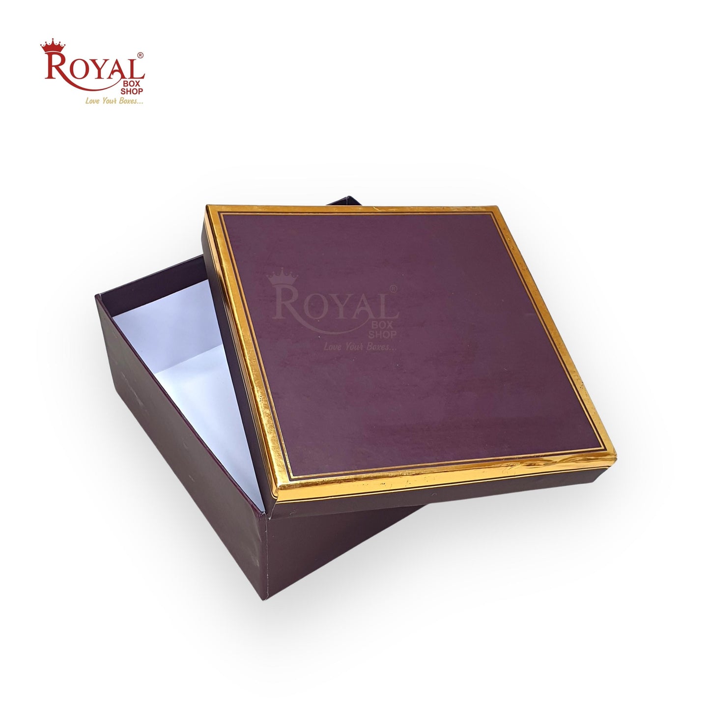 Hamper Gift Boxes I 8x8x4 Inches I Wine Color with Gold Foiling I For Return Wedding Corporate Hamper Gifts Box Royal Box Shop