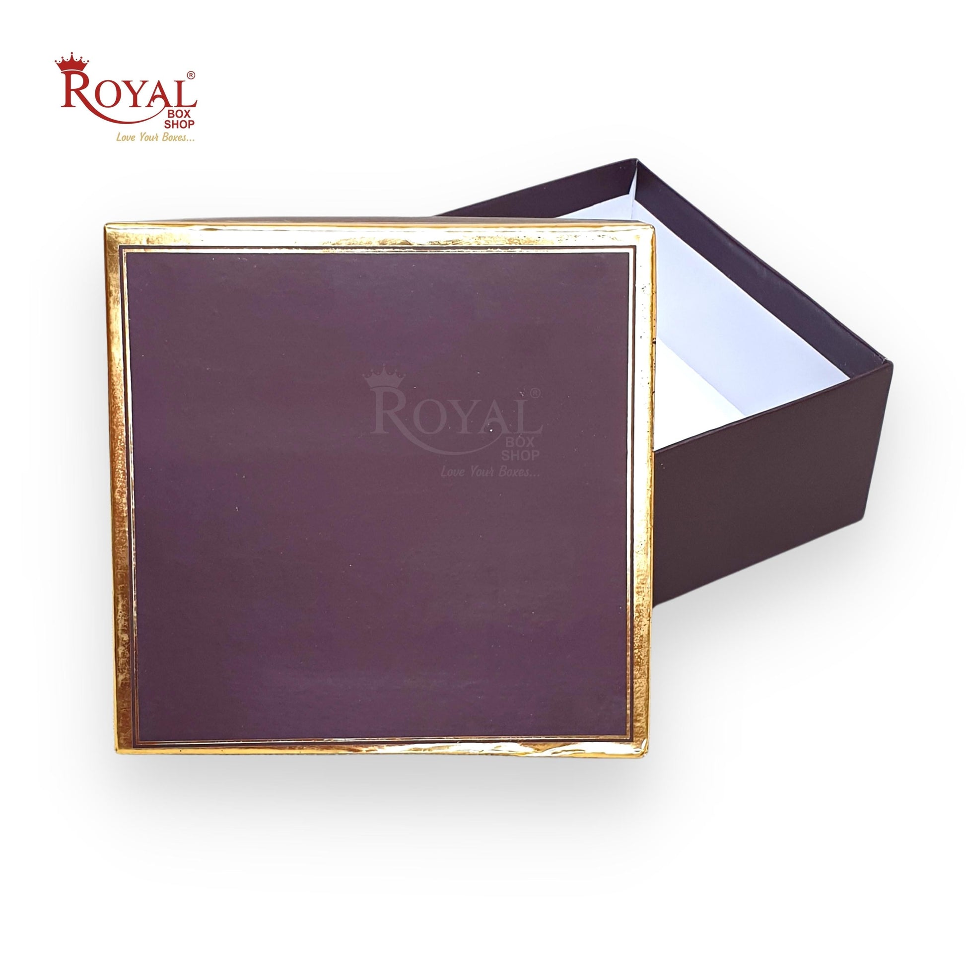 Hamper Gift Boxes I 8x8x4 Inches I Wine Color with Gold Foiling I For Return Wedding Corporate Hamper Gifts Box Royal Box Shop