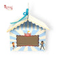 Hut Boxes with Circus Carnival Print & Handle I 6x6x4 I Blue I Perfect For Birthday, Favor, Announcements Royal Box Shop