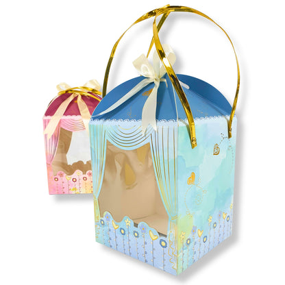 Premium Baby Blue Hamper Box with Gold Leafing - 8.5 x 7.25 x 7.25 Inches Royal Box Shop