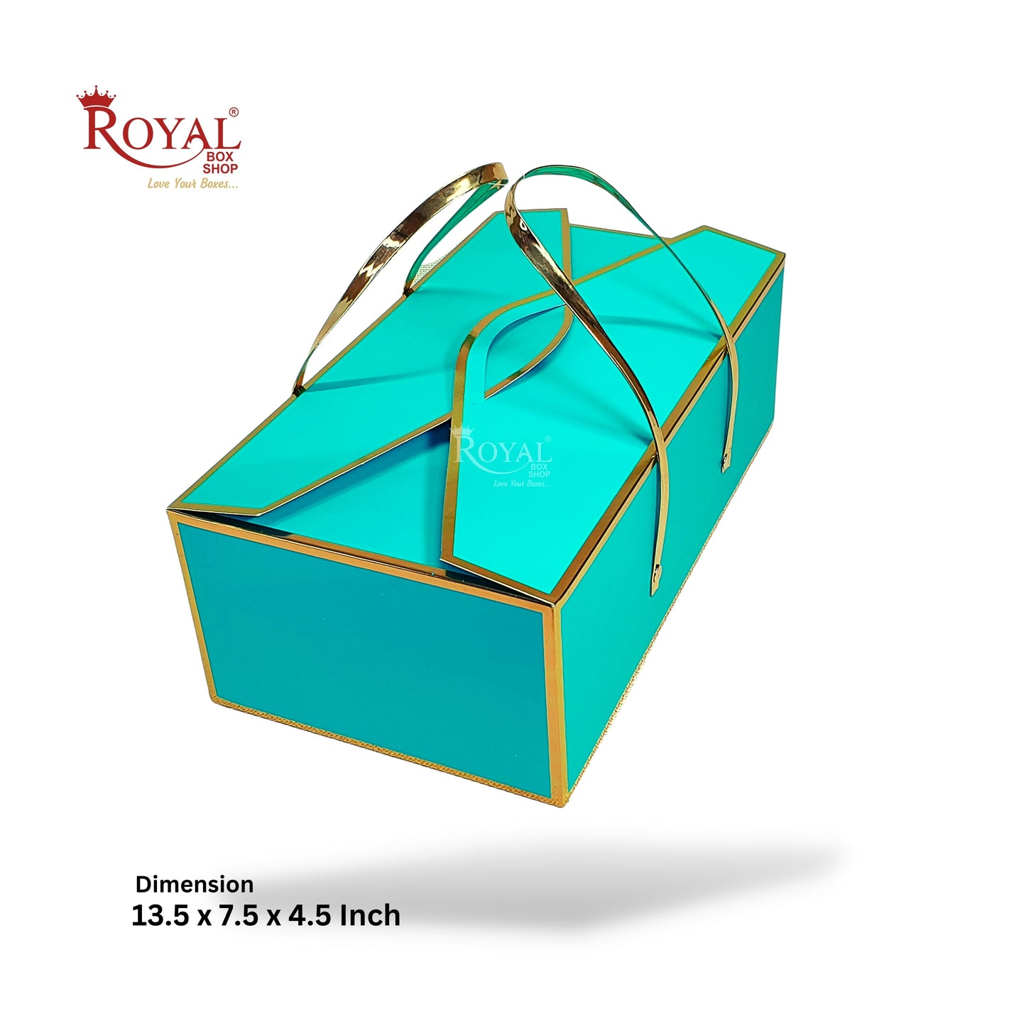 Premium Gift Hamper Bags I Gold Foiling I 13 x 7.5 x 4.5 Inch I Green Color I For Rakhi, Diwali, Wedding, Corporate, Birthday Return Gifting Hamper Bags Royal Box Shop