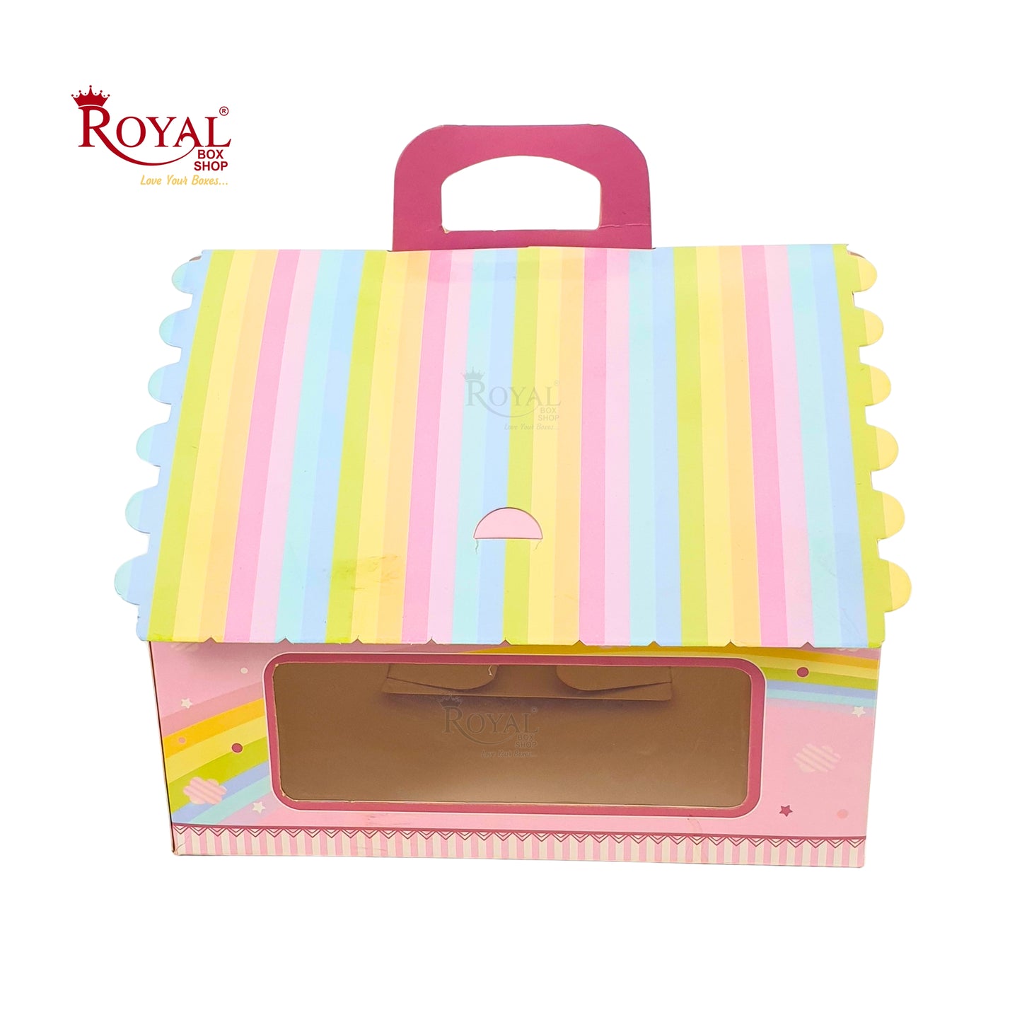 Baby Pink Elephant Hut Gift Box - 9.75 x 9.75 x 4 Inches